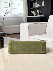 Okify CC Maxi Flap Bag Green Suede AS6627 32x19.5x10cm - 5