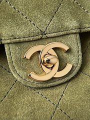 Okify CC Maxi Flap Bag Green Suede AS6627 32x19.5x10cm - 3