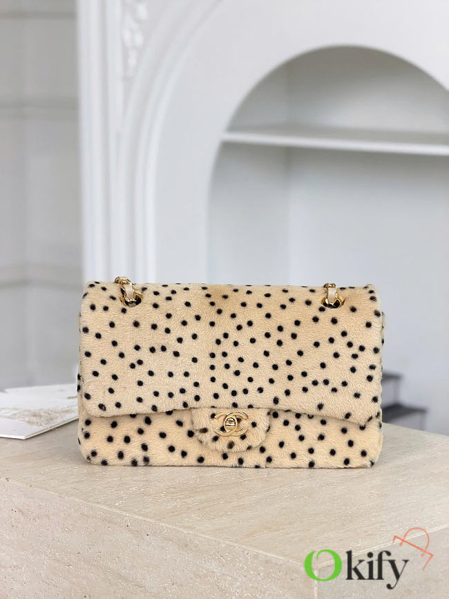Okify CC Dot Fur Flap Bag 25x15x6.5cm - 1