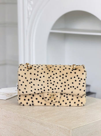 Okify CC Dot Fur Flap Bag 25x15x6.5cm