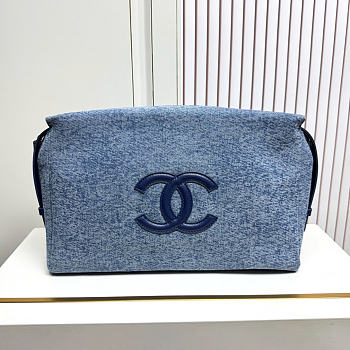 Okify CC Large Denim Blue Pouch 39.5x25.5x8.5cm