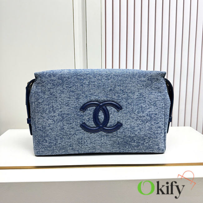 Okify CC Small Denim Blue Pouch 29.5x18.5x7.5cm - 1