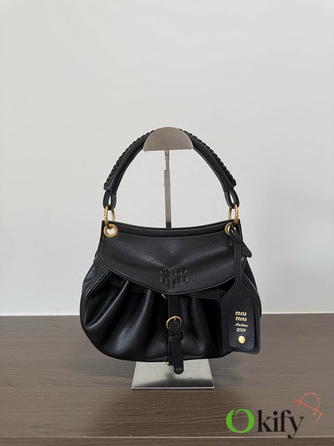 Okify MiuMiu Rendez-vous Small Bag Black 5BC221 26x19x8cm  - 1