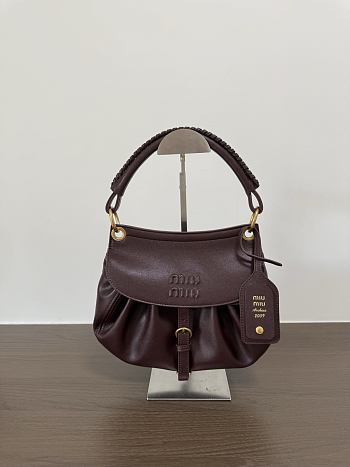 Okify MiuMiu Rendez-vous Small Bag Dark Brown 5BC221 26x19x8cm 