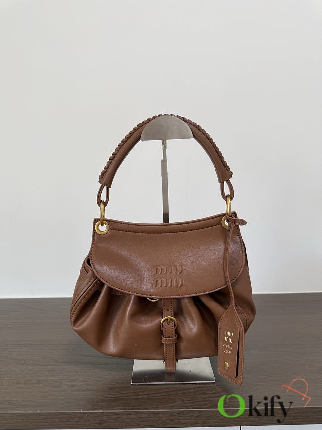 Okify MiuMiu Rendez-vous Small Bag Brown 5BC221 26x19x8cm  - 1