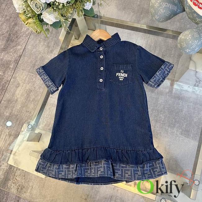 Okify Fendi Denim Blue Kid Dress  - 1