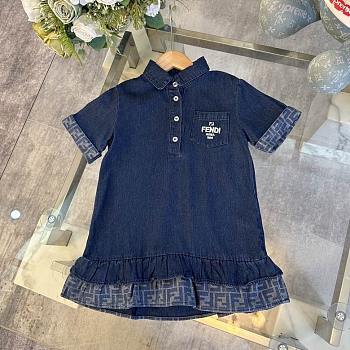 Okify Fendi Denim Blue Kid Dress 