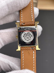 Okify Hermes Heure H Gold Watch Brown Strap 21mm - 6