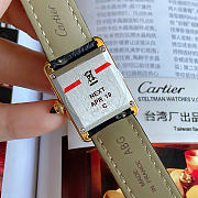 Okify Cartier Tank Gold Watch Black Strap 29.5mm - 6