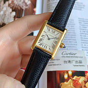 Okify Cartier Tank Gold Watch Black Strap 29.5mm - 2
