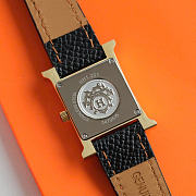 Okify Hermes Heure H Gold Watch Black Strap 21mm - 5