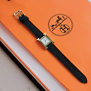 Okify Hermes Heure H Gold Watch Black Strap 21mm - 4