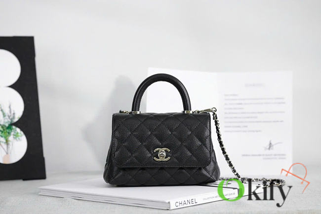 Okify CC Mini Coco Handle Bag Black 19x13x9cm - 1