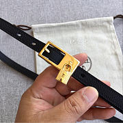 Okify Hermes Lucky Black Belt Gold Hardware 1.5cm - 6