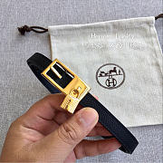 Okify Hermes Lucky Black Belt Gold Hardware 1.5cm - 5