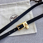 Okify Hermes Lucky Black Belt Gold Hardware 1.5cm - 4