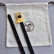 Okify Hermes Lucky Black Belt Gold Hardware 1.5cm - 3