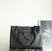 Okify CC Large Shopping Bag Black Grained Calfksin Gold Hardware 46x36x20cm - 2