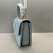 Okify CC Trendy CC Top Handle Bag Light Blue Lambskin 25x17x12cm - 6