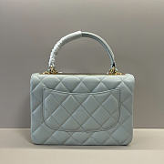 Okify CC Trendy CC Top Handle Bag Light Blue Lambskin 25x17x12cm - 4