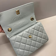 Okify CC Trendy CC Top Handle Bag Light Blue Lambskin 25x17x12cm - 3