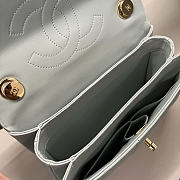 Okify CC Trendy CC Top Handle Bag Light Blue Lambskin 25x17x12cm - 2