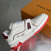 Okify Louis Vuitton White And Red Sneakers Unisex - 4