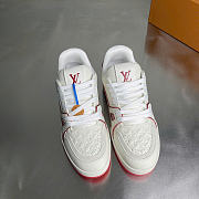 Okify Louis Vuitton White And Red Sneakers Unisex - 3