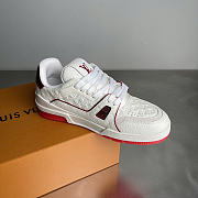 Okify Louis Vuitton White And Red Sneakers Unisex - 2
