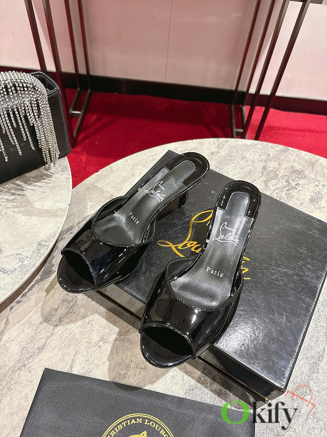 Okify Christian Louboutin Me Dolly Black High Heel Sandals (has big size) - 1