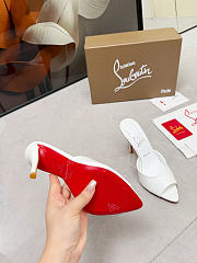Okify Christian Louboutin Miss Z White High Heel Sandals 10.5cm (has big size) - 6