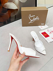 Okify Christian Louboutin Miss Z White High Heel Sandals 10.5cm (has big size) - 5