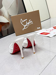 Okify Christian Louboutin Miss Z White High Heel Sandals 10.5cm (has big size) - 4