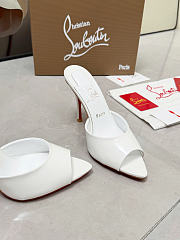 Okify Christian Louboutin Miss Z White High Heel Sandals 10.5cm (has big size) - 3