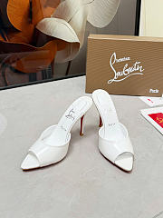 Okify Christian Louboutin Miss Z White High Heel Sandals 10.5cm (has big size) - 2