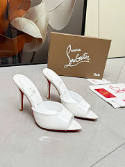 Okify Christian Louboutin Miss Z White High Heel Sandals 10.5cm (has big size) - 1