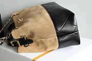 Okify CC 25A Shopping Bag Black Lambskin And Brown Suede AS5634 35x24x12cm - 5