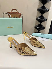 Okify Aquazzura Gold Sequin High Heels 8cm (has big size) - 6