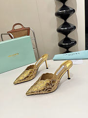 Okify Aquazzura Gold Sequin High Heels 8cm (has big size) - 1
