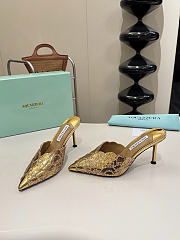Okify Aquazzura Gold Sequin High Heels 8cm (has big size) - 4