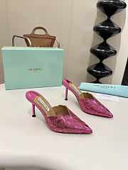Okify Aquazzura Pink Sequin High Heels 8cm (has big size) - 6