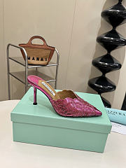 Okify Aquazzura Pink Sequin High Heels 8cm (has big size) - 5
