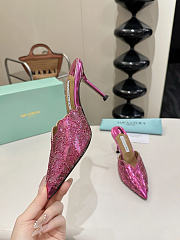 Okify Aquazzura Pink Sequin High Heels 8cm (has big size) - 4