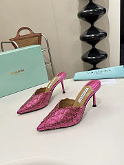 Okify Aquazzura Pink Sequin High Heels 8cm (has big size) - 3