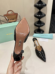 Okify Aquazzura Black Sequin High Heels 8cm (has big size) - 5