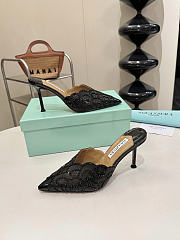 Okify Aquazzura Black Sequin High Heels 8cm (has big size) - 4