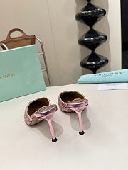 Okify Aquazzura Light Pink Sequin High Heels 8cm (has big size) - 6