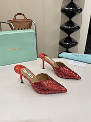 Okify Aquazzura Red Sequin High Heels 8cm (has big size) - 1