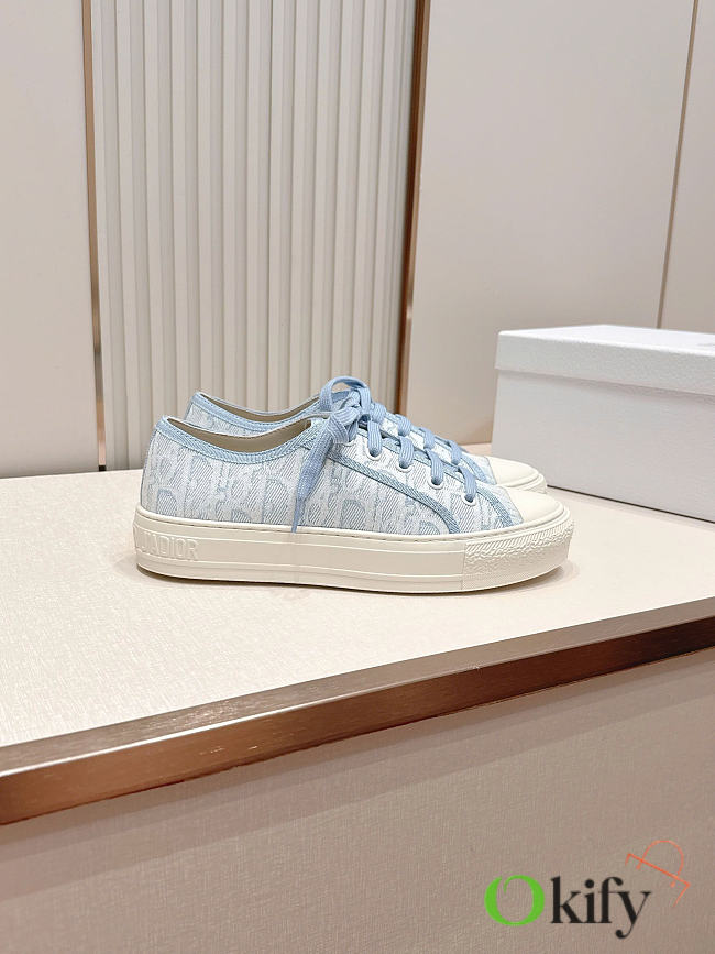 Okify Dior Women Walk’n’dior Light Blue Platform Sneakers 4.5cm - 1