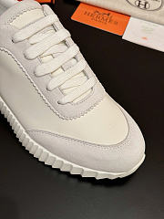 Okify Hermes White Bouncing Sneakers With Black And Brown H Unisex (has big size) - 3
